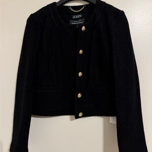 J. Crew Black Louisa Lady Blazer with Gold Buttons